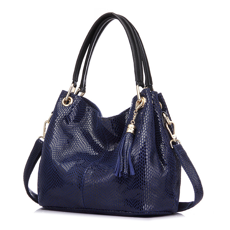 REALER High Quality Leather Tote Hand Bag Ladies Serpentine Shoulder Messenger