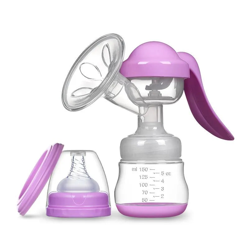 Breasts Pump Bottle Baby Bottle Manual Breast Bag Pump Powerful Suction