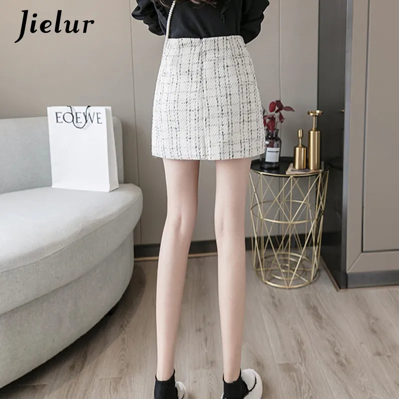 Women Skirt A-Line Slim High Waist Zipper Autumn Winter Black Mini Skirts Womens