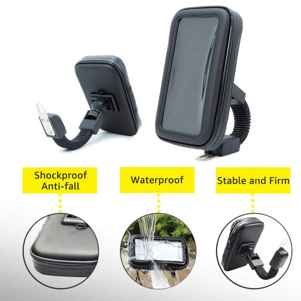 Motorcycle Telephone Holder Support Moto Bicycle Rear View Mirror Stand