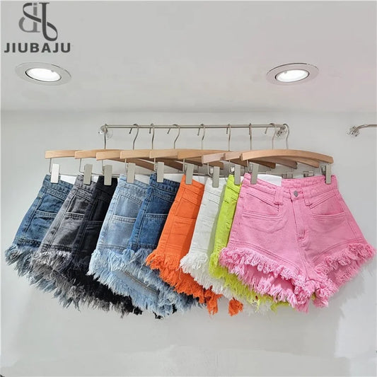 Fashion High Waisted Tassel Denim Shorts Women 'S Summer Popular Girls