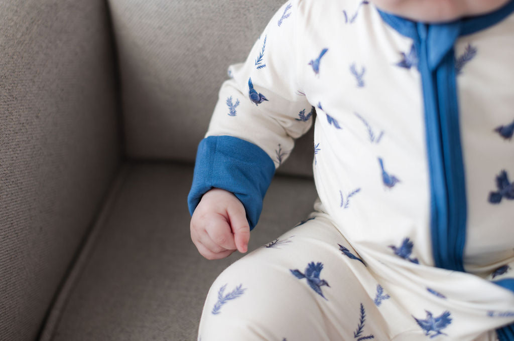 Blue Jays - Long Sleeve Zipper Sleep Romper