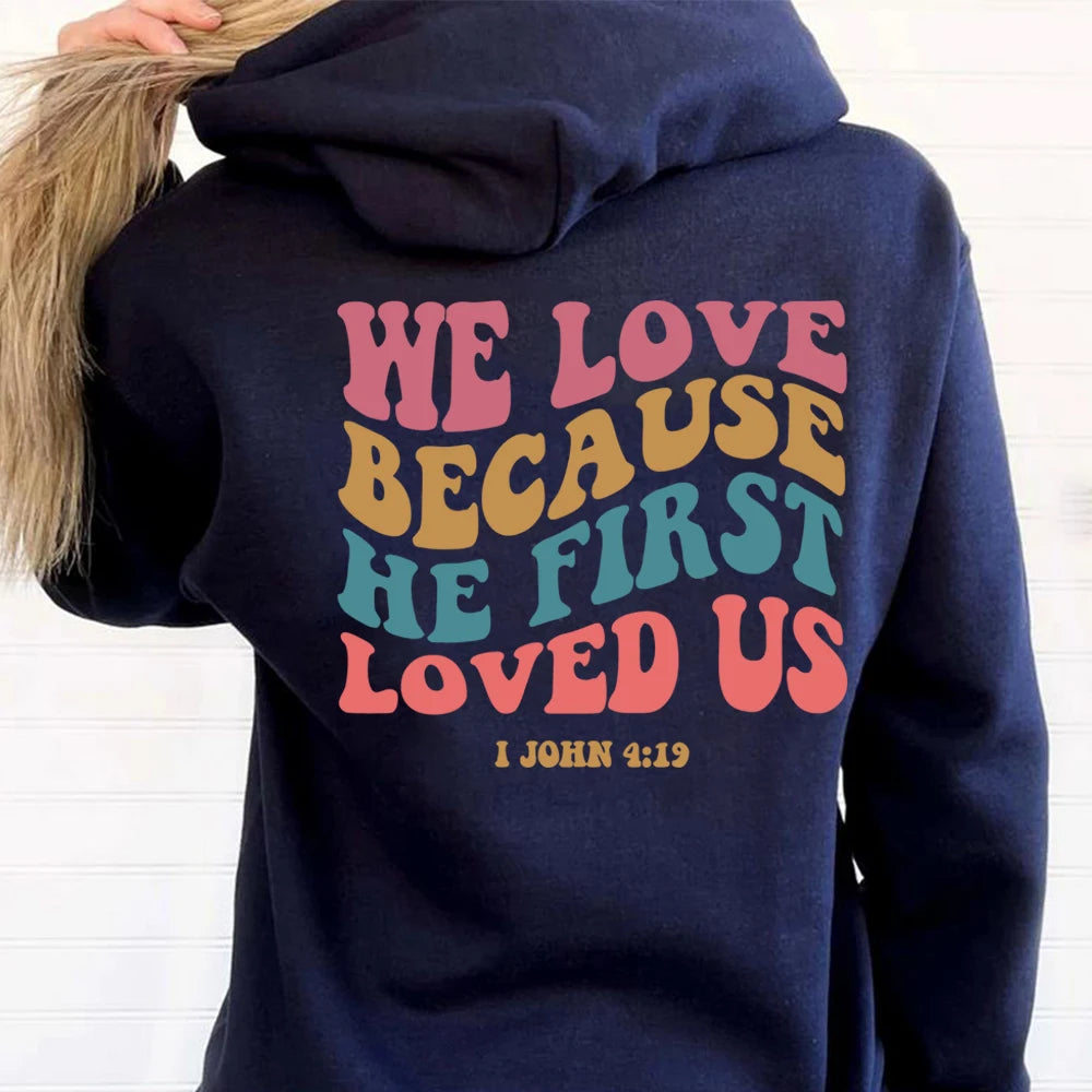 Aesthetic Christian Hoodie Women Religious Hooded Sweatshirt Retro Bible Verse