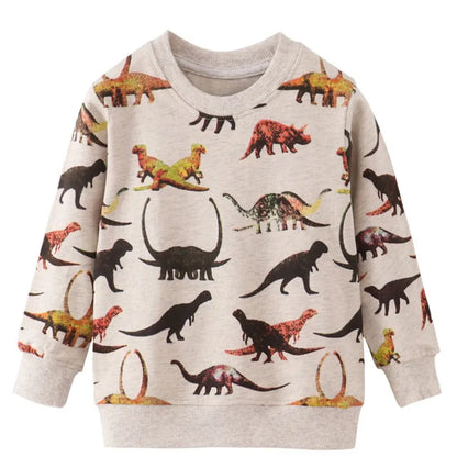 Children Sweatshirts Cotton Dinosaurs Boys Girls Tees Tops New 2019 Autumn