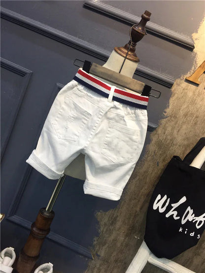 Hot Summer Design White Boy's Jeans Kids Short Pants Boys Elegant Jeans Denim