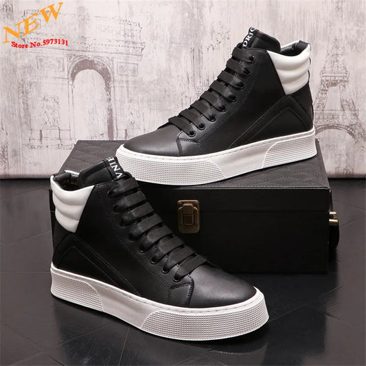 New Fashion Men Casual Shoes Hip Hop Sneakers Flat Board Shoes Height