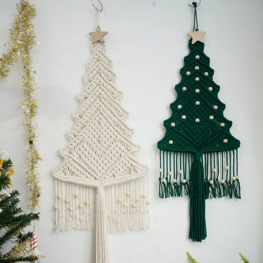 Macrame Wall Hanging Christmas Tree With Star Pine Tree Christmas Decoration