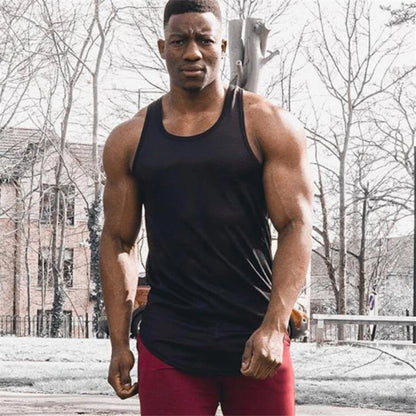 Bodybuilding Clothing Mesh Tank Tops Men Gym Stringer Sleeveless Shirt Fitness