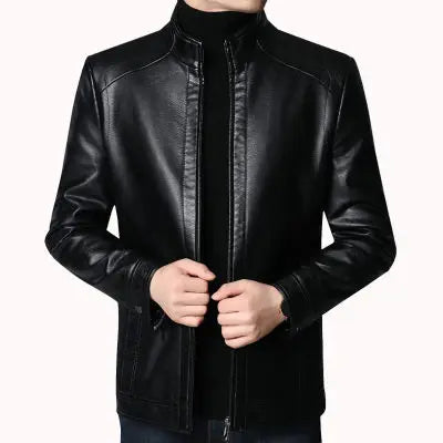 Men Leather Suit Jacket Men Slim Fit Blazer Coat Men Fashion Leather Jacket