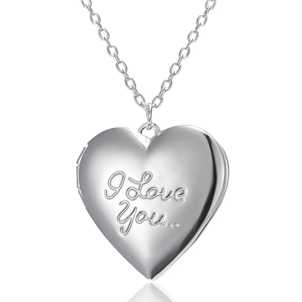 HOOH 1PC Heart Shaped Friend Photo Picture Frame Locket Pendant for Necklace