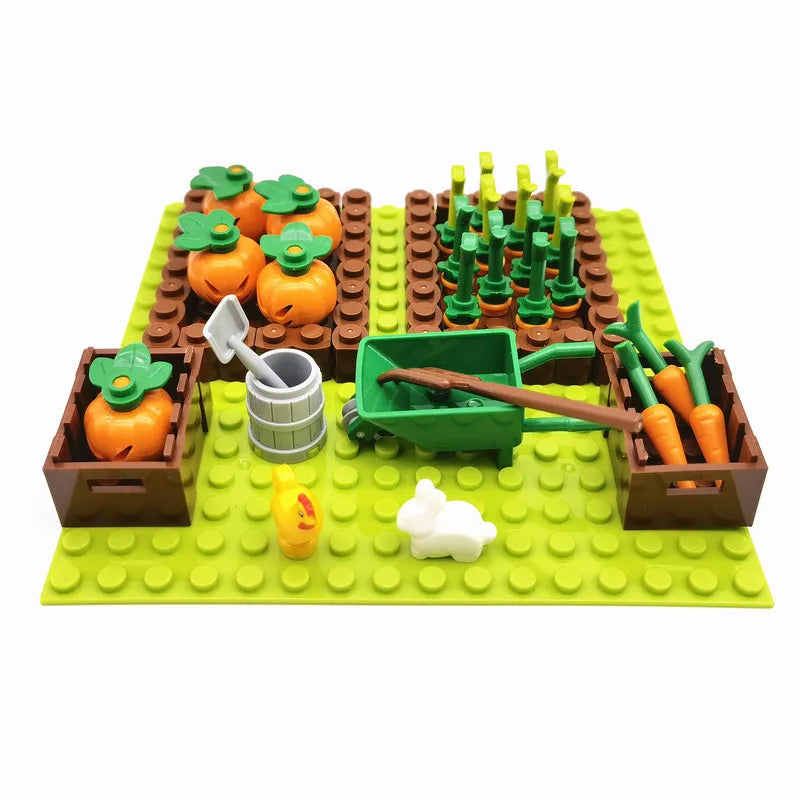 Farm Animals Trees Plants Building Blocks for Kids MOC Compatible