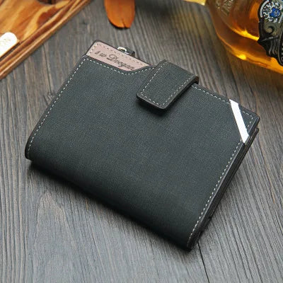 New Korean Casual Men's Wallet Short Vertical Locomotive British Casual