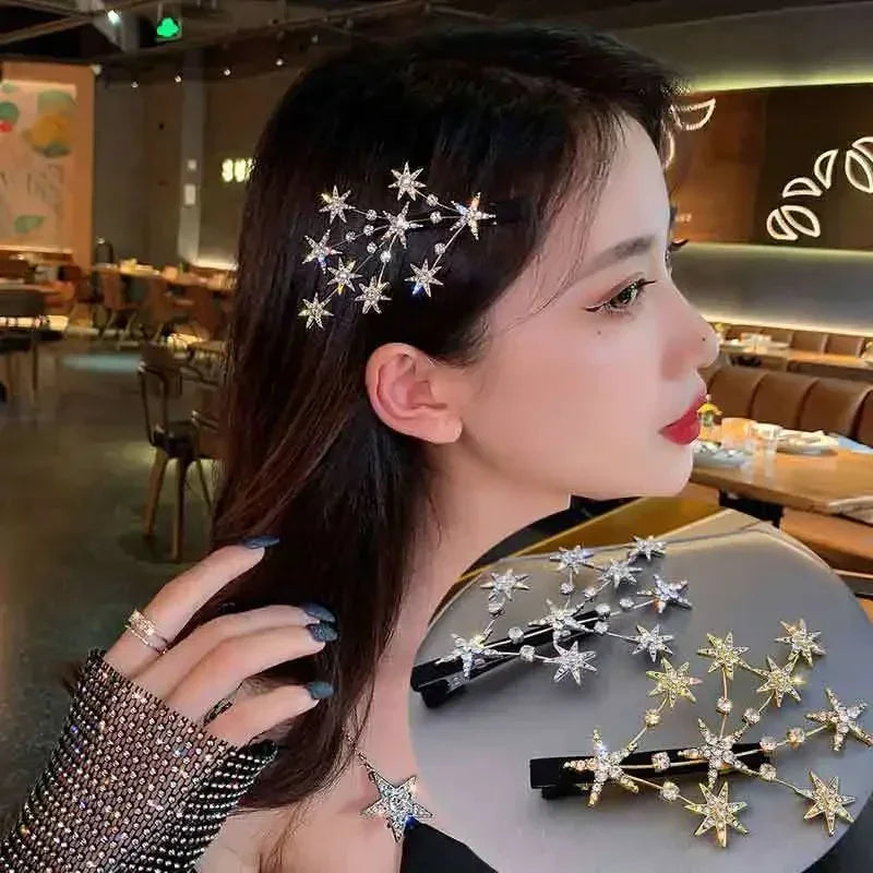 Women Hair Clip Buling Star Rhinestone Girls Hair Accessories Hairpins Fashion