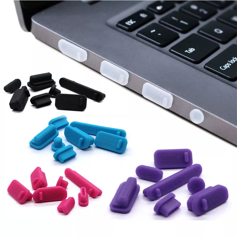 16pcs Colorful Silicone Anti Dust Plug Cover Stopper Laptop Dust Plug Laptop