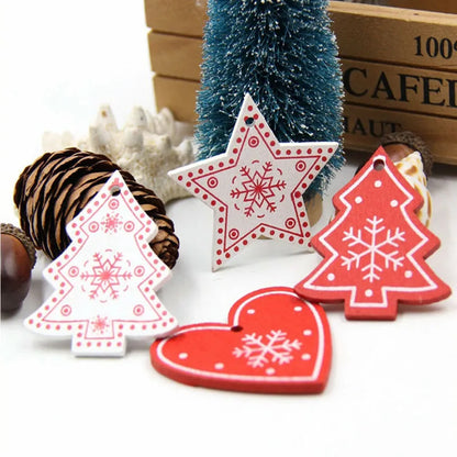 12pcs/Set Wooden Christmas Tree Toys Christmas Ornaments Christmas Decoration