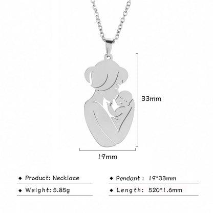 Fishhook Baby Mom Necklace for Women Men Dad Family Father Mother Day Child Kid