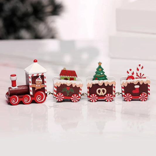 Wooden/Plastic Christmas Train 2022 Christmas Decorations for Home Xmas