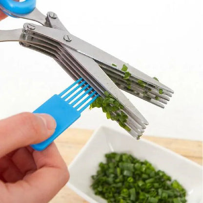 19cm Minced 5 Layers Multifunctional Kitchen Scissor Shredded Chopped Scallion