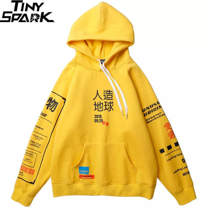 Harajuku Hoodie Sweatshirt Graphic Graffiti Kanji Hip Hop