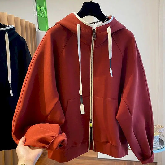 Oversized Hoodies Mens Fashion Design With Double Zipper Jacket