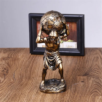 Greek Atlas Statue Mythology Decoration Titans God Resin Desktop Decorations