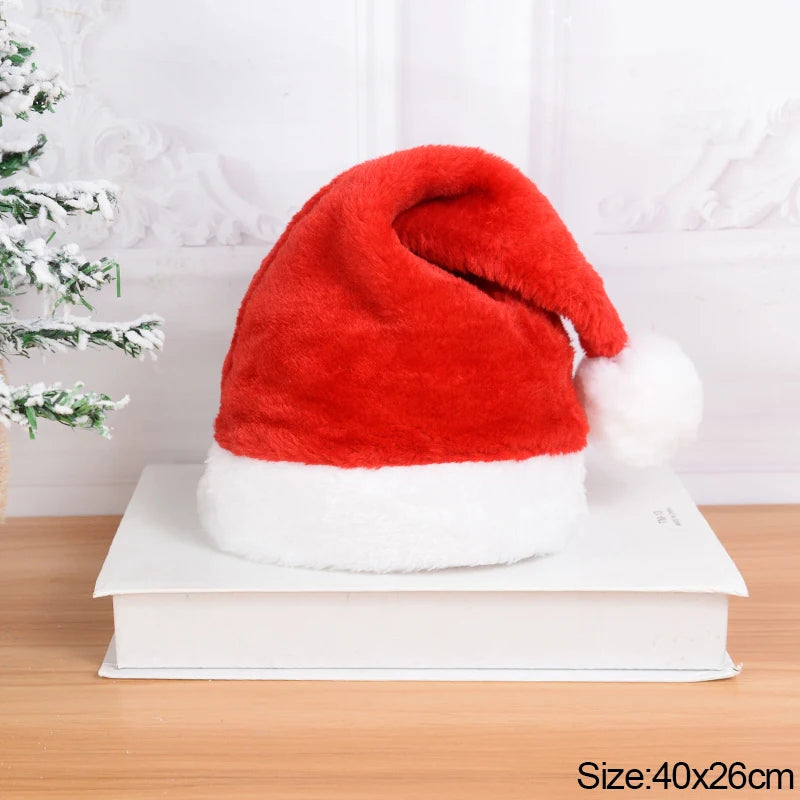 2024 Knitted Christmas Hat Cute Pompom Adult Child Soft Beanie Santa Cap New