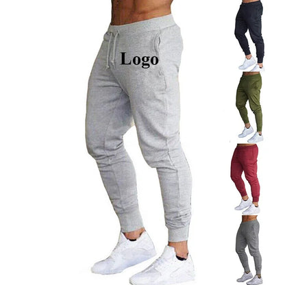 Custom Logo Workout Gym Wear Jogger Pants for Men Drawstring Sweatpants Slim