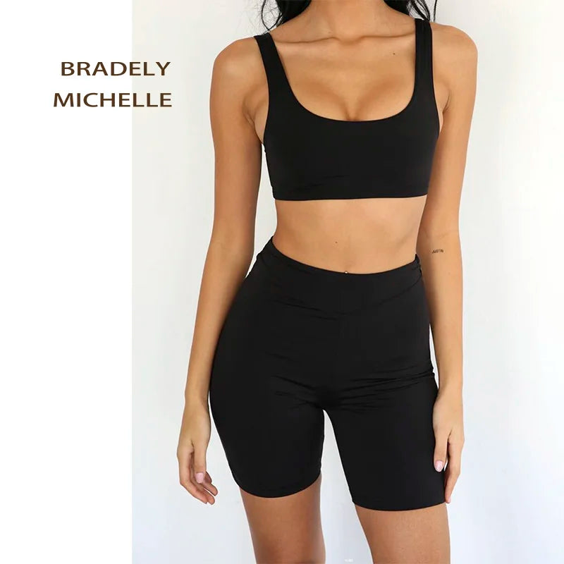 BRADELY MICHELLE Sexy Women Summer Crop Tops Sleeveless U Collar Knitted Bar