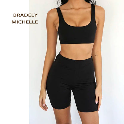 BRADELY MICHELLE Sexy Women Summer Crop Tops Sleeveless U Collar Knitted Bar