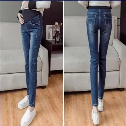 Emotion Moms Maternity Jeans for Pregnant Women Pregnancy Winter Warm Denim