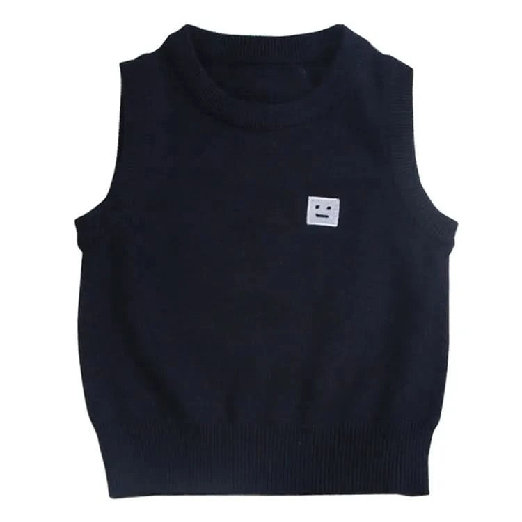 Children Vests Sweaters Cotton Top Quality Sleeveless O-Neck Pullover Knitting