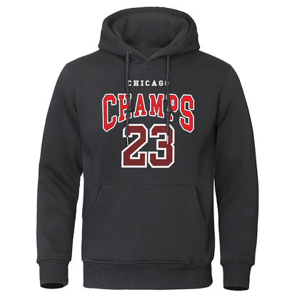 Men Hoodies CHAMPS 23 Printed Male Sweatshirts Fashion Warm Streetwear Pullovers