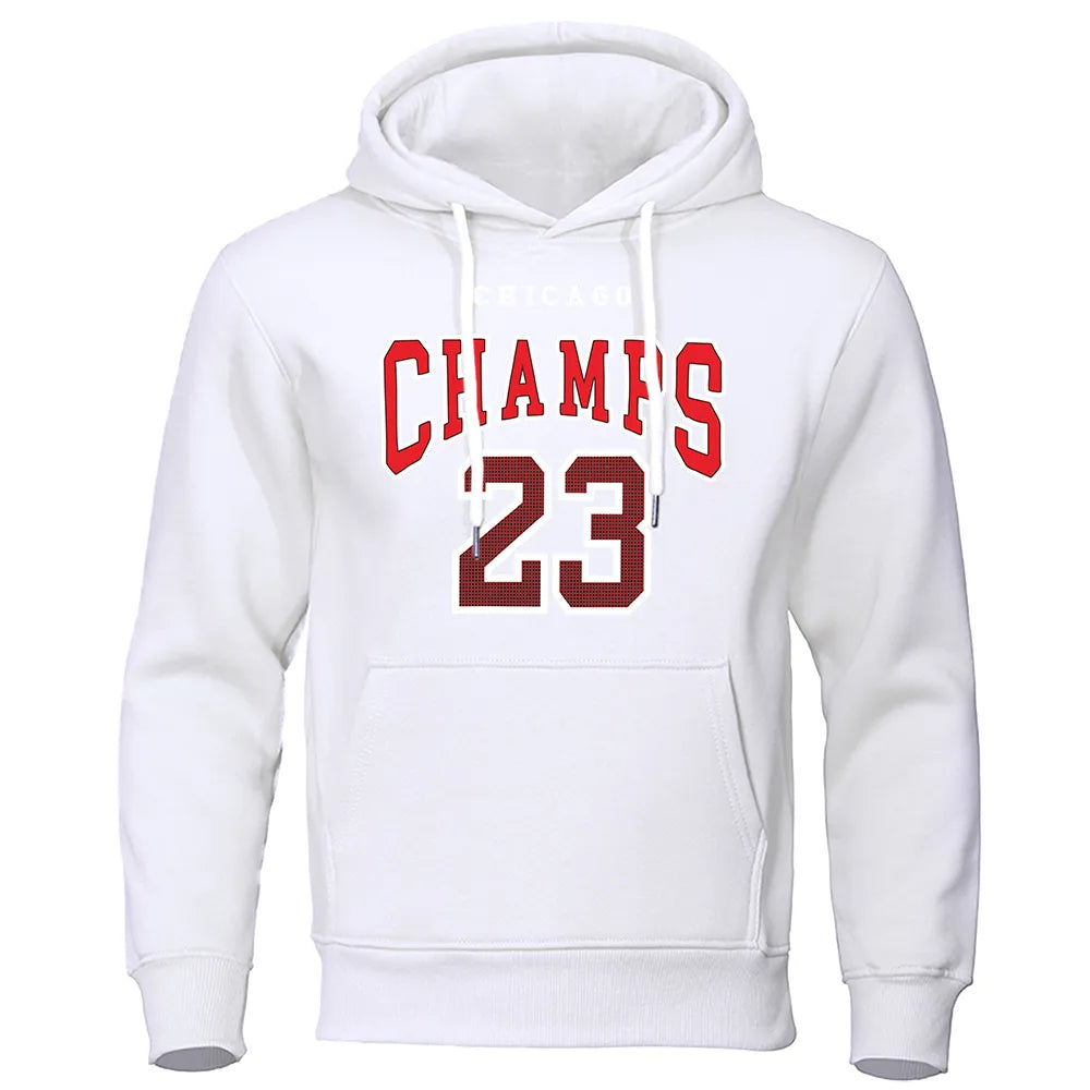 Men Hoodies CHAMPS 23 Printed Male Sweatshirts Fashion Warm Streetwear Pullovers