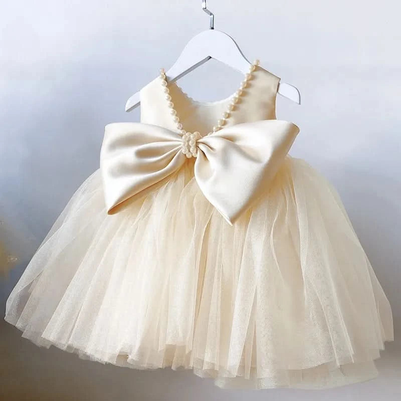 Baby Dresses for Kid Girls Princess Beading Backless Wedding Party Clothes