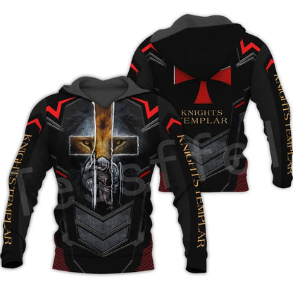 Tessffel Knights Templar Armor Pullover Streetwear Harajuku 3DfullPrint