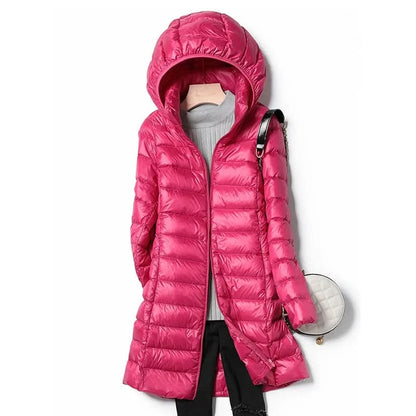 Winter Jackets Womens Duck Down Jackets Long Ultra Light Thin Puffer Jacket