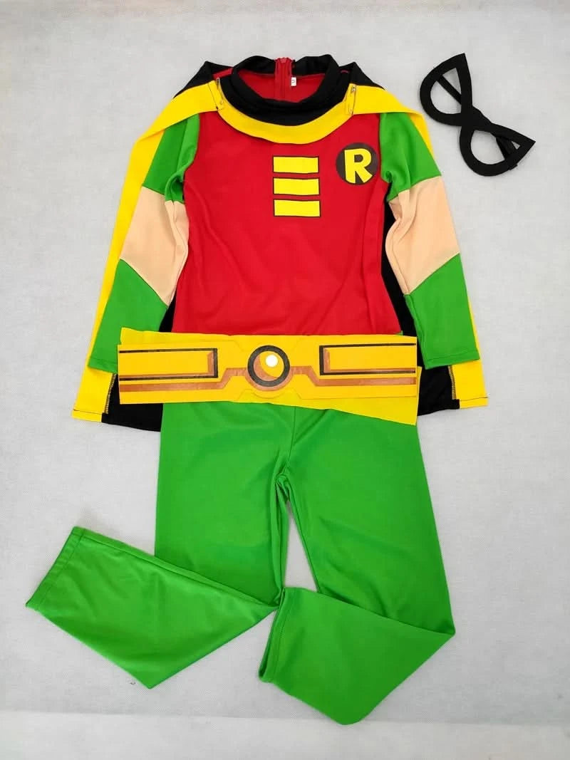 Young Justice Teen  Tim Drake  Robin 3-10years Kids 4pcs/1set Damian Costume