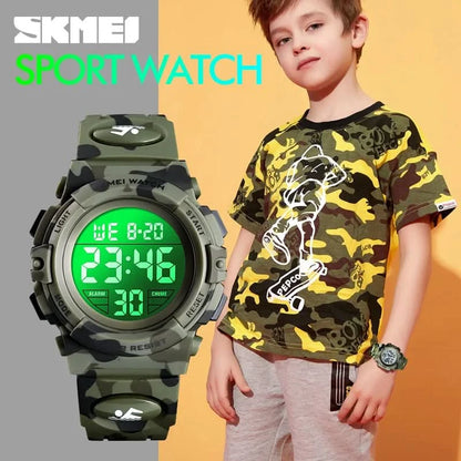 SKMEI Military Kids Sport Watches 50M Waterproof Electronic Wristwatch