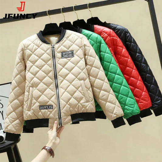 JFUNCY Winter Light Jacket for Women Korean Fashion Woman