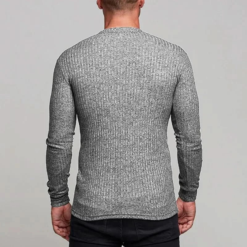 Men's T-Shirt Sweater O-Neck Slim Fit Knittwear Mens Long Sleeve Pullovers