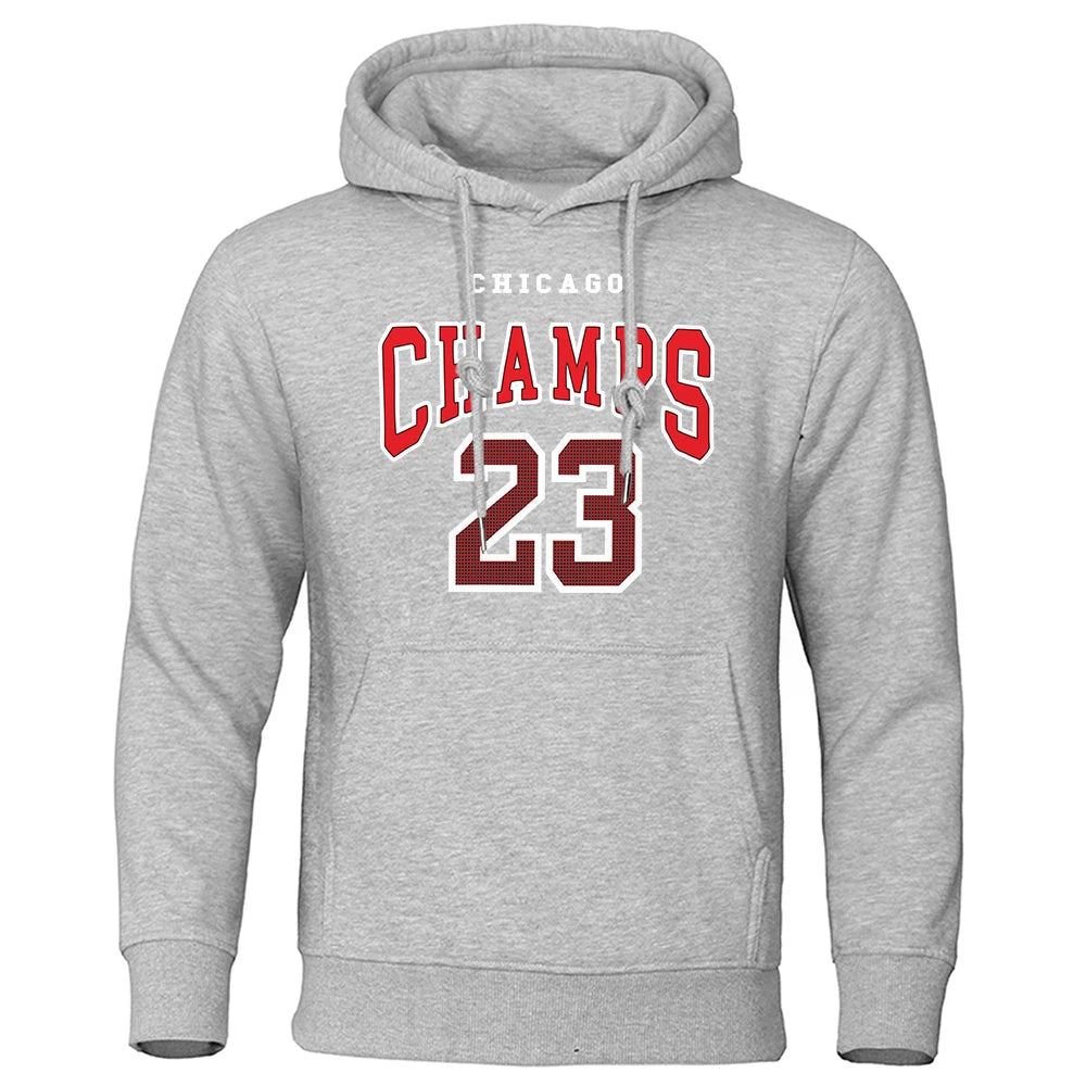 Men Hoodies CHAMPS 23 Printed Male Sweatshirts Fashion Warm Streetwear Pullovers