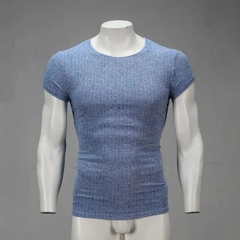 Men's T-Shirt Sweater O-Neck Slim Fit Knittwear Mens Long Sleeve Pullovers