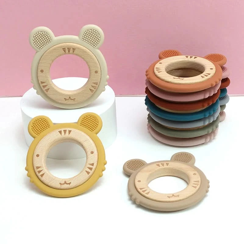 Baby Teether Silicone Bracelet BPA Free Cute Cartoon Tiger Pendant Teething Toy