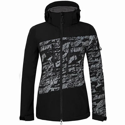 Women Ski Jackets Hooded Soft Jacket Waterproof Windproof Snowboard Jacket