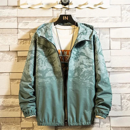 Women's Hooded Jackets Coats New Spring Fashion Print Windbreaker