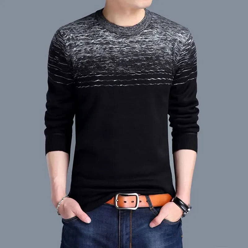 Designer Pullover Striped Men Sweater Mens Thick Winter Warm Jersey