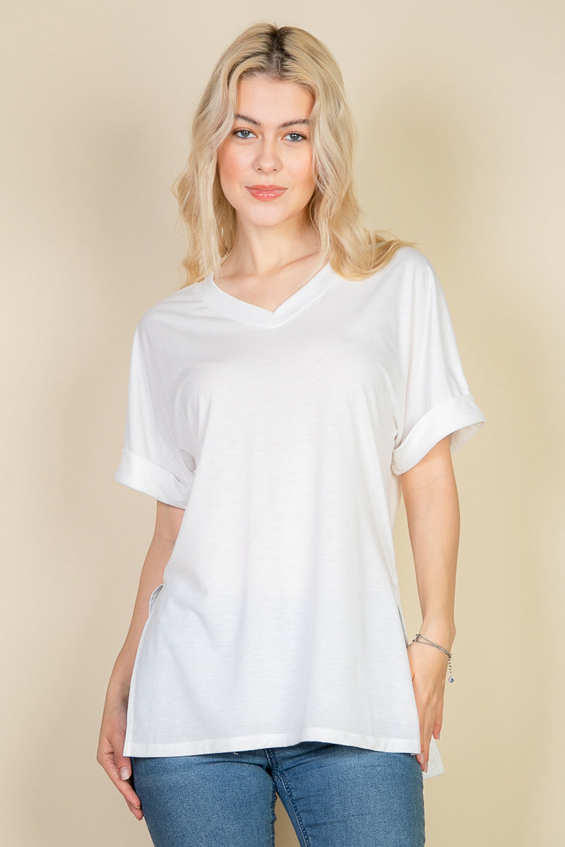 Batwing Sleeve Side Slit Oversized Tee (CAPELLA)