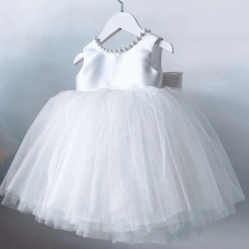 Baby Dresses for Kid Girls Princess Beading Backless Wedding Party Clothes