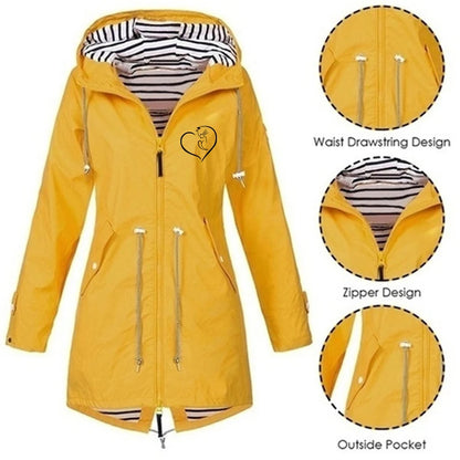 Women Waterproof Hooded Jackets Outdoor Hiking Clothes Lightweight Raincoat