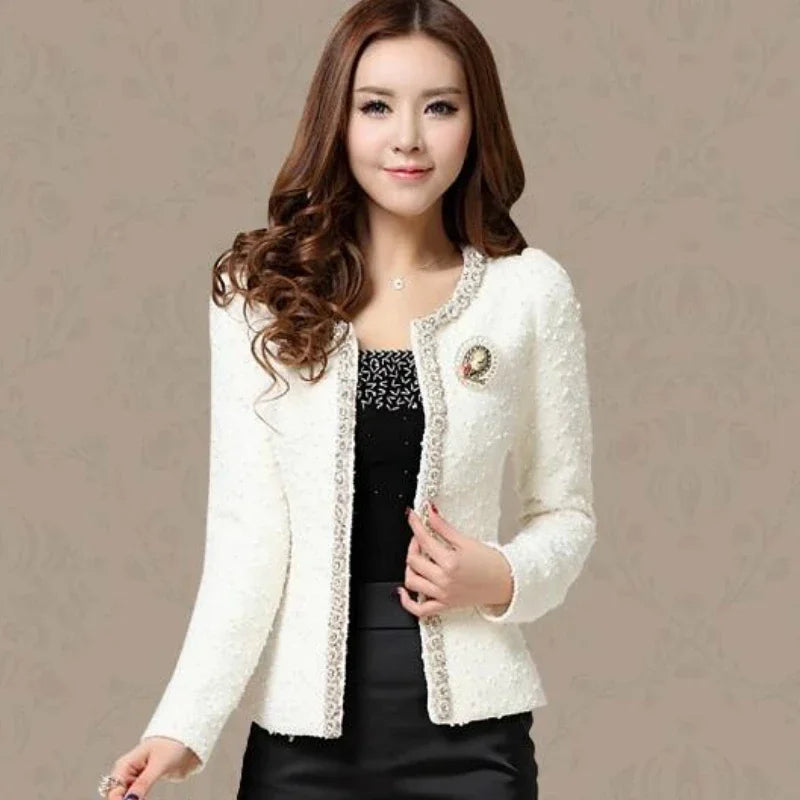 Fashion Women Jacket Winter Black White Coat Long Sleeve